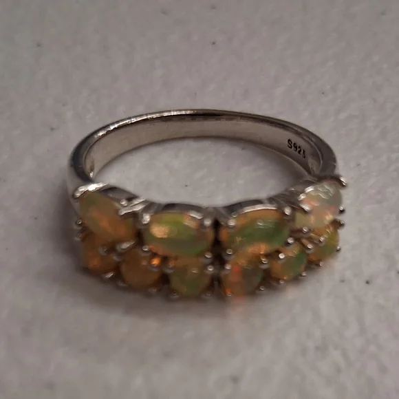 Silver 925 Ethiopian Opal Ring Sz. 7.5 - Picture 6 of 6